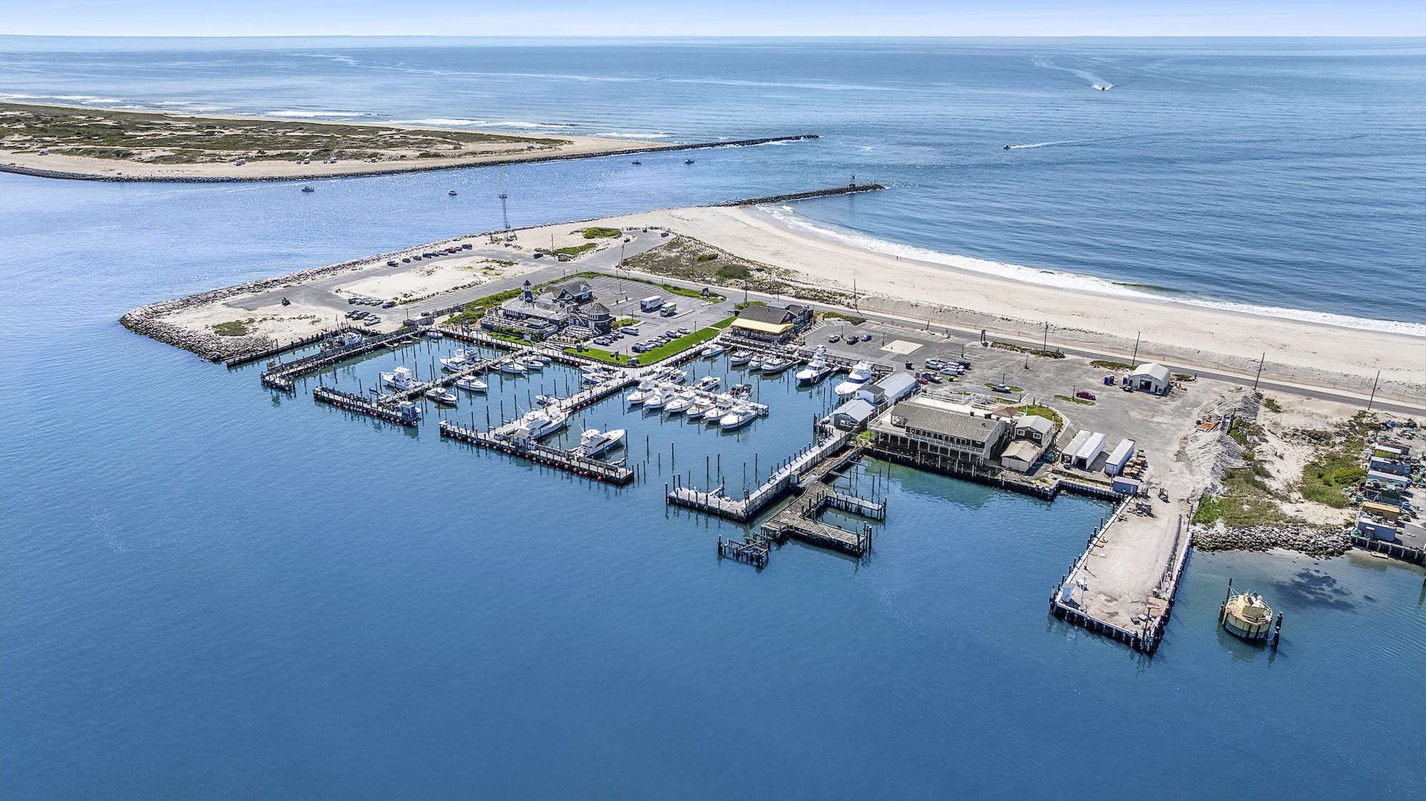 Montauk marina aerial view